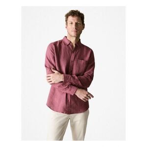 Trenery Men’s Medium Purple French Linen Regularly Fit Button Down Shirt